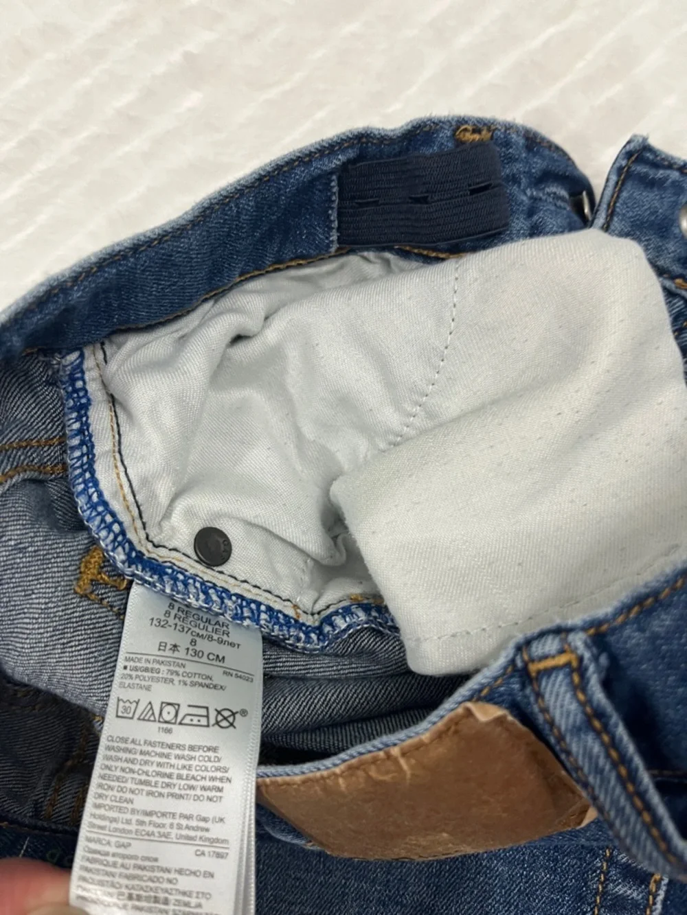 Girls‎ Gap Classic Midwash Blue Straight Jeans Size 8 slide closure